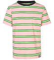 Mads Nørgaard T-shirt - Trolino - Pink/Green Striped