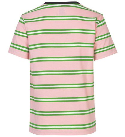 Mads Nørgaard T-shirt - Trolino - Pink/Green Striped