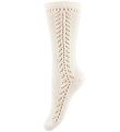 Condor Knee-High Socks w. Pointelle - Cream