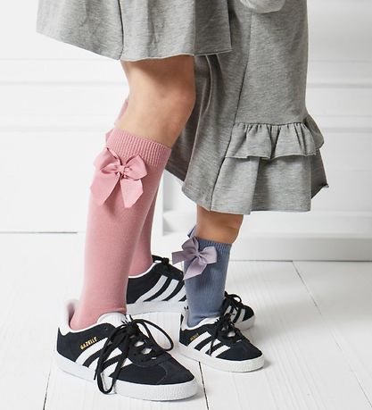 Condor Knee-High Socks w. Bow - Bordeaux