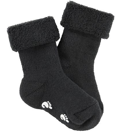 Fuzzies Baby Socks w. Anti-Slip - Charcoal grey