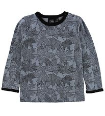 Petit by Sofie Schnoor Blouse - Wool/Cotton - Blue w. Leaves