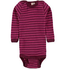 Engel Bodysuit L/æ - Wool/Silk - Raspberry/Orchid