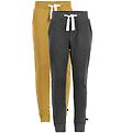 Minymo Sweatpants - 2-Pack - Mustard Yellow/Charcoal Grey