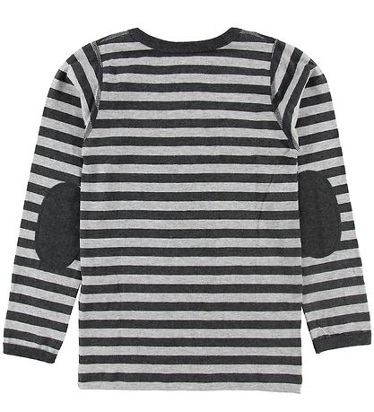 Say-So Blouse w. Buttons - Grey Striped