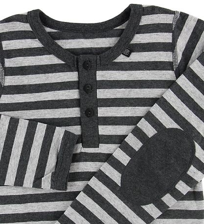 Say-So Blouse w. Buttons - Grey Striped