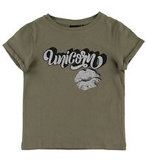 Petit by Sofie Schnoor T-shirt - Liva - Army Green w. Unicorn
