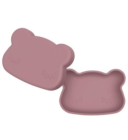 We Might Be Tiny Snackbox - Bear - Silicone - Dusty Rose