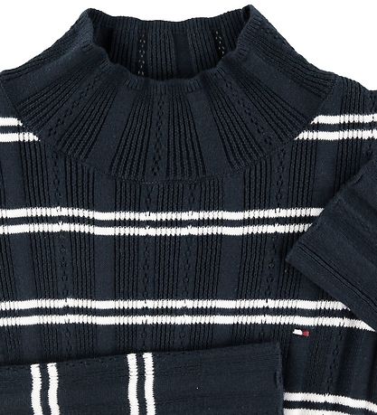 Tommy Hilfiger Blouse w. Turtleneck - Navy/White Striped