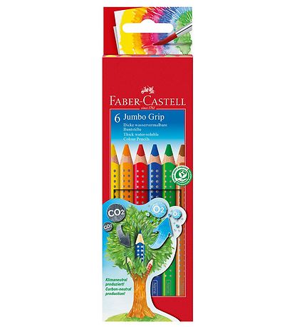 Faber-Castell Colouring Pencils - Jumbo Grip - Watercolour - 6 p