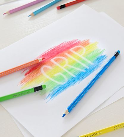Faber-Castell Colour Pencils w. Eraser - Grip - 10 pcs - Multico