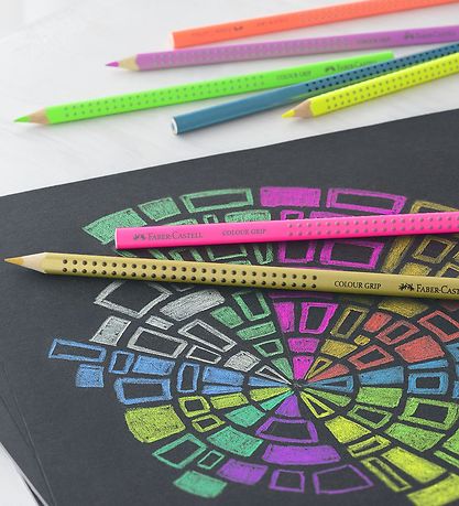 Faber-Castell Colouring Pencils - Grip - 12 pcs - Pastel/Neon/Me