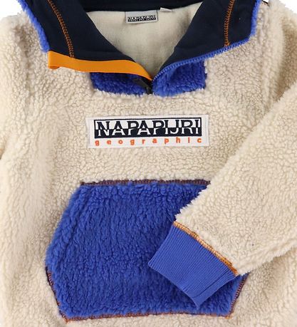 Napapijri Fleece Trui - Teide 1 - Witkap Grijs/Blauw