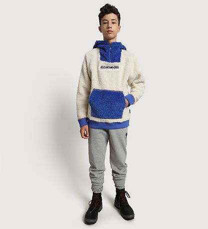 Napapijri Fleece Trui - Teide 1 - Witkap Grijs/Blauw