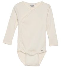 Minymo Wrap Bodysuit l/s - Rib - Seedpearl