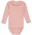 Minymo Romper l/s - Rib - Misty Rose