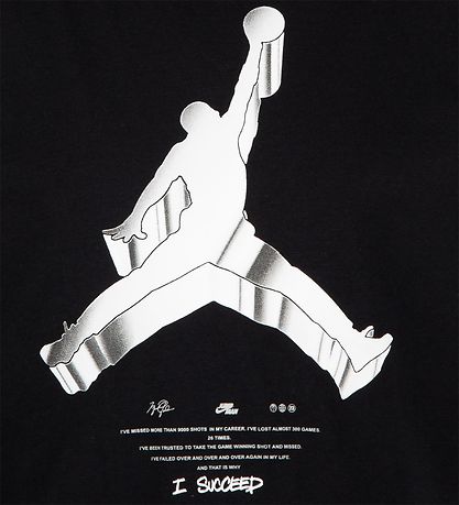 Jordan T-Shirt - Jumpman X Nike Action - Black w. White