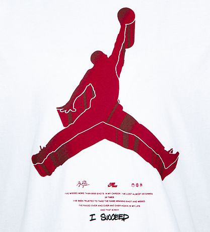 Jordan T-Shirt - Jumpman X Nike Action - White w. Red
