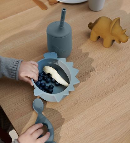 Liewood Cup w. Straws - Ellis - Dino Whale Blue