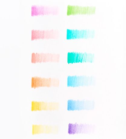 Ooly Colouring Pencils - Pastel Hues - 12 Pcs - Pastel Mix