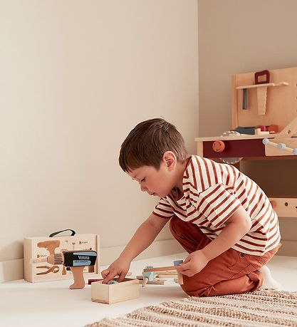 Kids Concept Tré leikfang - Verkfærahylki - Viðar