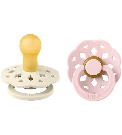 BIBS Bohemia Pacifiers - 2-Pack - Size 1 - Round - Ivory/Blossom