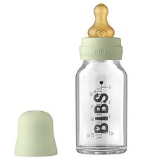 BIBS Babyflaske - Glass - Slow Flow - 110 ml - Naturgummi - Sage
