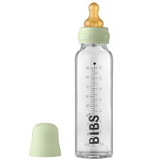 BIBS Babyflaske - Glass - Slow Flow - 225 ml - Naturgummi - Sage