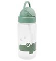 Done by Deer Water Bottle w. Straws - 350 mL - Croco - Green