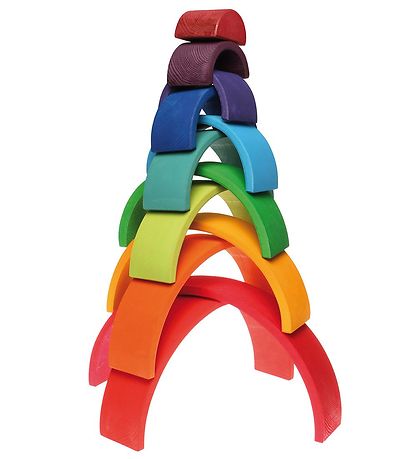 Grimms Holzspielzeug - Regenbogen - 12 Teile - Mehrfarbig