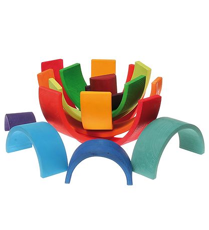 Grimms Holzspielzeug - Regenbogen - 12 Teile - Mehrfarbig