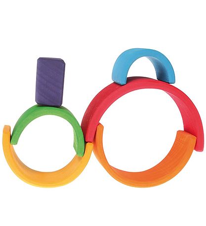 Grimms Holzspielzeug - Regenbogen - Klein - 6 Teile - Mehrfarbig
