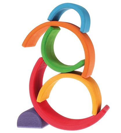 Grimms Holzspielzeug - Regenbogen - Klein - 6 Teile - Mehrfarbig