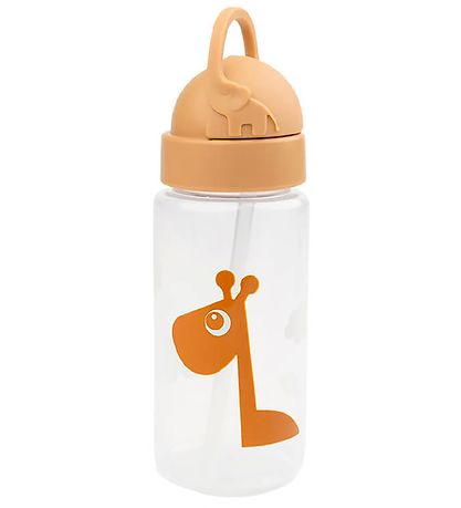 Done By Deer Vattenflaska m. Sugrör - 350 ml - Raffi - Mustard
