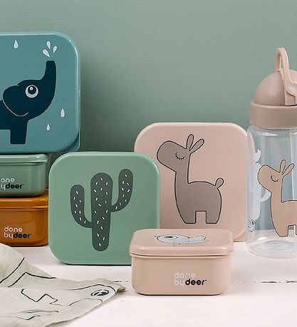 Done by Deer Water Bottle w. Straws - 350 mL - Lalee - Sand