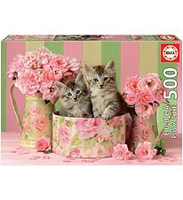 Educa Puzzel - 500 Bakstenen - Kittens With Roses