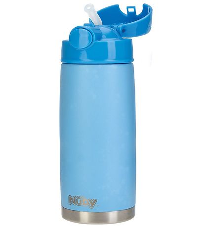 Nuby Thermo Bottle w. Straws - 420ml - Blue