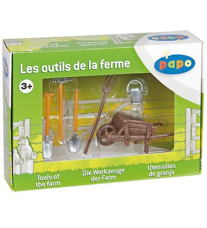 Papo Wheelbarrow w. Accessories - 6 Parts