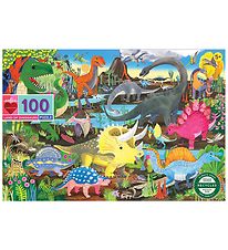 Eeboo Púsluspil - 100 Kubbar - Dinoland