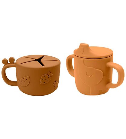 Done By Deer Drinking and Snack Cup - 2-Pack - Peekaboo - Mustar
