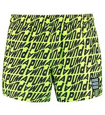 Puma Swim Shorts - Neon Yellow w. Print
