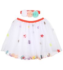 Meri Meri Costume - Tulle skirt w. Headband - White w. Sequins