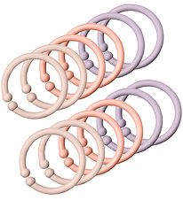 BIBS Hringir til að hengja upp/Lykkjur - 12 Pakki - Blush/Peach/