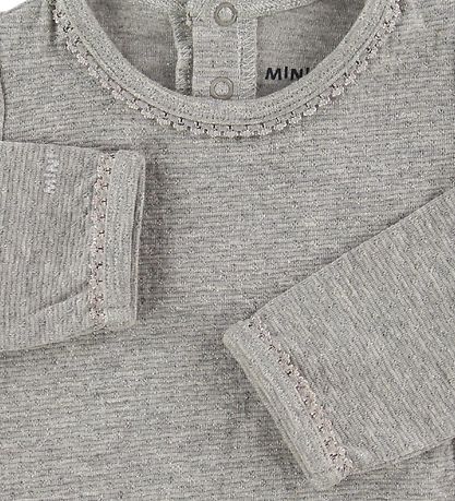 Mini A Ture X-Mas Bodysuit l/s - Maxie - Light Grey Melange