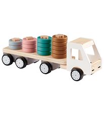 Kids Concept Staflabíll - 38 cm - Aiden - Hvítur/Náttúrulegt