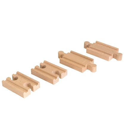 BRIO World Straight Rails - 4 Parts - Mini - Wood 33393