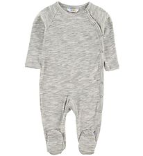 Joha Jumpsuit w. Footies - Grey Melange 