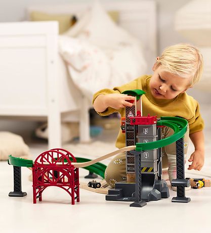 BRIO World Railway w. Warehouse building - 32 Parts - Løft & Læs