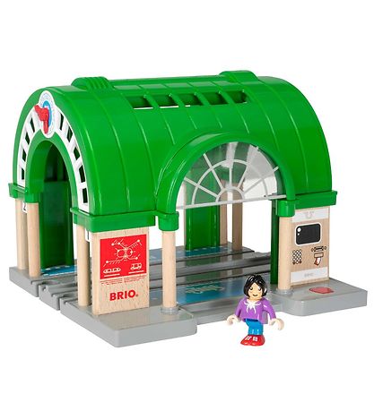BRIO World Train station - Green/Grey/Wood 33649