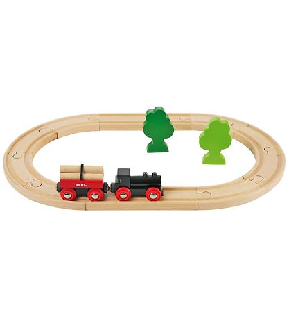 BRIO Classic 기차 트랙 세트 포함 숲 - 빨간색/검정색 33042